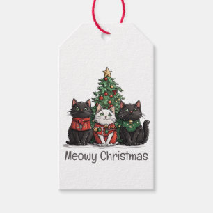 Meowy Christmas Cats Holiday Tree Gift Tags