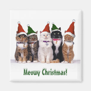 "Meowy Christmas!" Cats In Hats Magnet