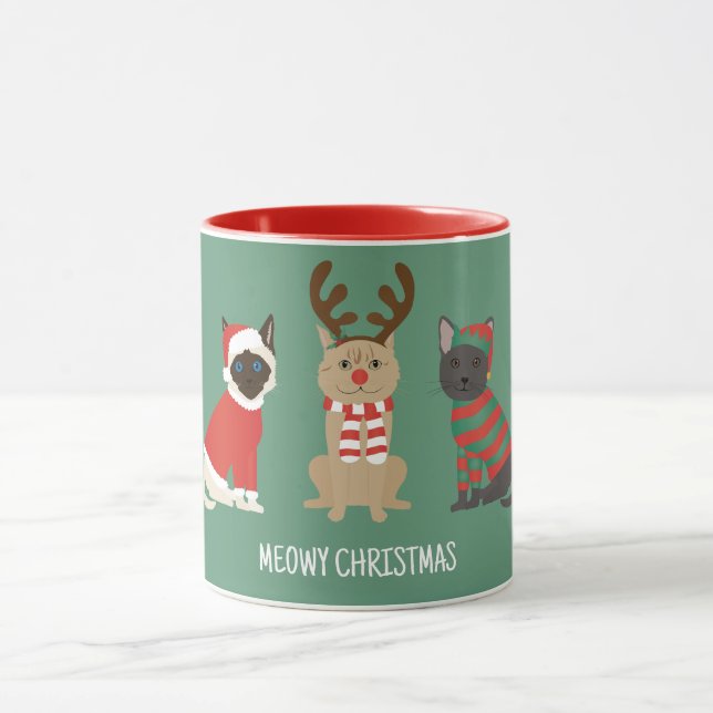 Meowy Christmas Cats Mug (Center)