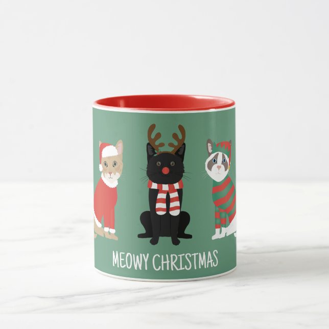 Meowy Christmas Cats Mug (Center)