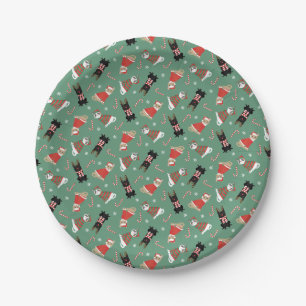 Meowy Christmas Cats Paper Plate
