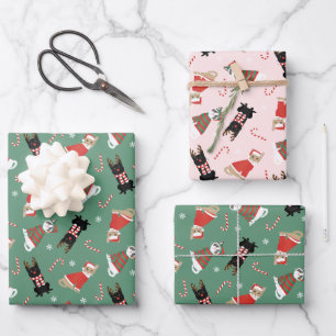 Meowy Christmas Cats Wrapping Paper Sheet