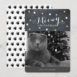 Meowy Christmas Chalkboard Photo Holiday Card