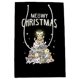 Meowy Christmas Classic Merry Christmas Medium Gift Bag