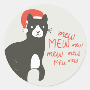Meowy Christmas Classic Round Sticker