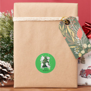 Meowy Christmas Classic Round Sticker