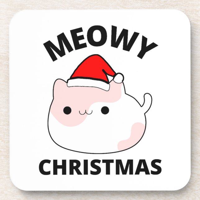 Meowy Christmas     Coaster (Front)