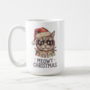 Meowy Christmas Coffee Cute Holiday Cat Lover Coffee Mug