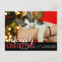 Meowy Christmas Cute Cat Add Your Custom Photo