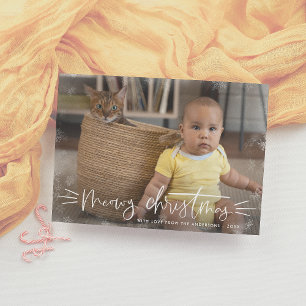 Meowy Christmas Cute Cat Christmas Holiday Photo Card