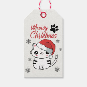 Meowy Christmas Cute Cat Gift Tags