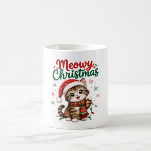Meowy Christmas Cute Cat Holiday Coffee Mug