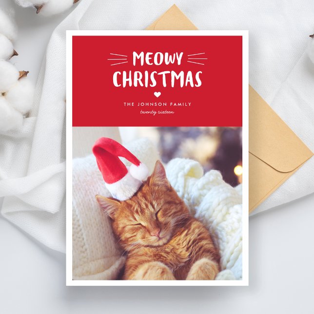 Meowy Christmas | Cute Cat Holiday Photo Card (Creator Uploaded)