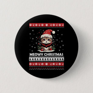 Meowy Christmas Cute Cats And Coffee Merry Xmas Gr 6 Cm Round Badge