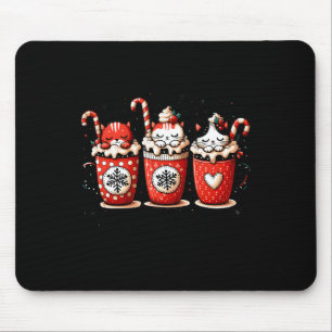 Meowy Christmas Cute Cats And Coffee Merry Xmas Gr Mouse Mat