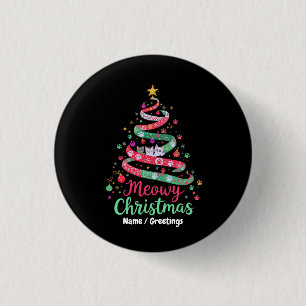 Meowy Christmas Cute & Funny Holiday Design 3 Cm Round Badge