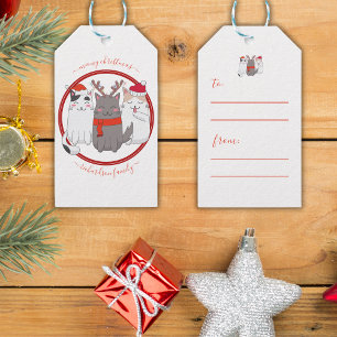 Meowy Christmas Cute Holiday Cats Gift Tags