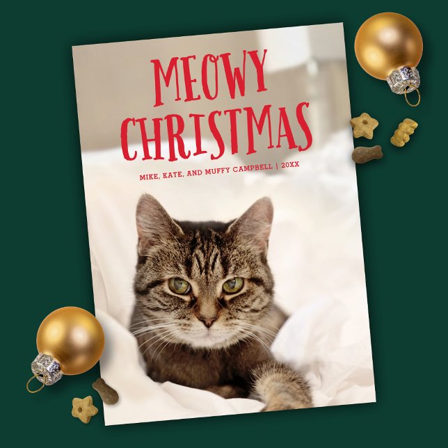 Meowy Christmas Cute Kitty Cat | Holiday Photo Card (Creator Uploaded)