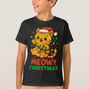 Meowy Christmas Cute Orange Tabby Cat T-Shirt