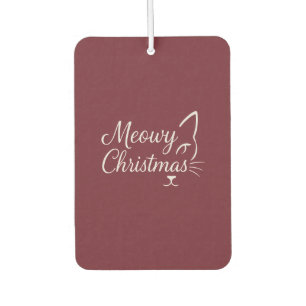 'Meowy Christmas' Elegant Deep Cranberry Photo Car Air Freshener