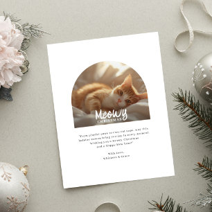 Meowy Christmas From Cute Cat Arch Photo Holiday Card