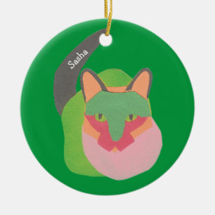 Meowy Christmas from your cat personalised Ceramic Tree Decoration