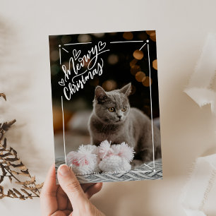 Meowy Christmas Full Photo Holiday Card