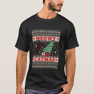 Meowy Christmas Funny Black Cat Lover Ugly Sweater