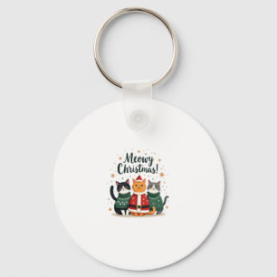 Meowy Christmas Funny Cat Christmas Holiday Xmas S Key Ring