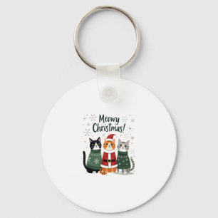 Meowy Christmas Funny Cat Christmas Holiday Xmas S Key Ring
