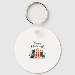Meowy Christmas Funny Cat Christmas Holiday Xmas S Key Ring
