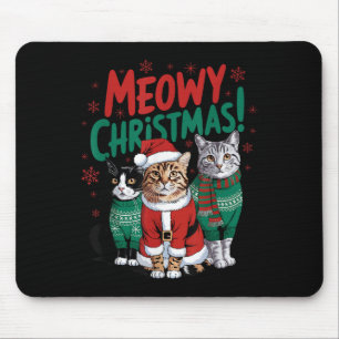 Meowy Christmas Funny Cat Christmas Holiday Xmas S Mouse Mat