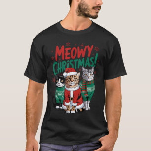 Meowy Christmas Funny Cat Christmas Holiday Xmas S T-Shirt
