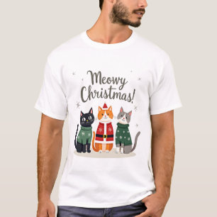Meowy Christmas Funny Cat Christmas Holiday Xmas S T-Shirt
