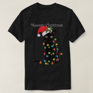 Meowy Christmas Funny Cat Design T-Shirt