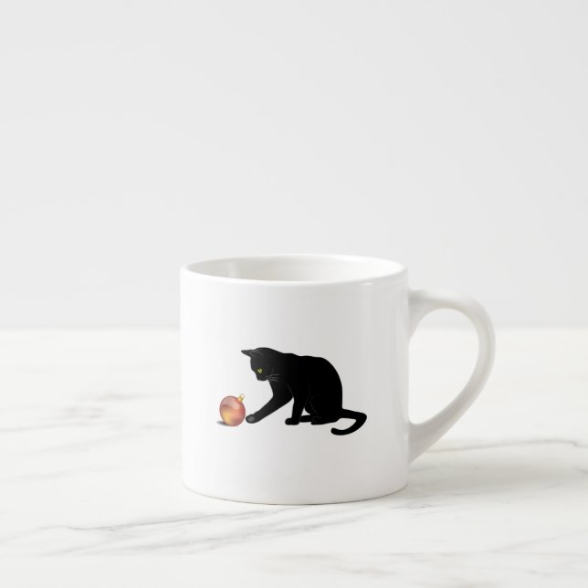 Meowy Christmas Funny Cat Espresso Cup (Right)