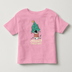 Meowy Christmas Funny Cat Lover  Toddler T-Shirt