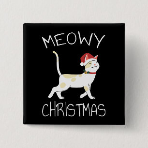 Meowy Christmas - Funny Christmas 2022 15 Cm Square Badge