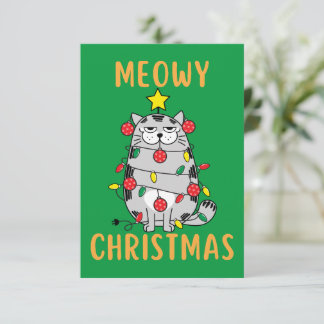 Meowy Christmas Funny Christmas Card