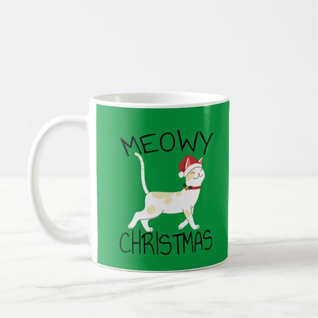 Meowy Christmas - Funny Christmas     Coffee Mug (Left)