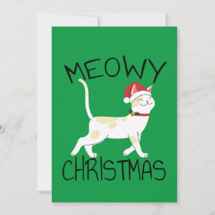 Meowy Christmas - Funny Christmas Thank You Card