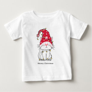 Meowy Christmas Funny Cute Christmas Cat Baby T-Shirt