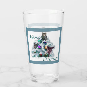 Meowy Christmas Glass
