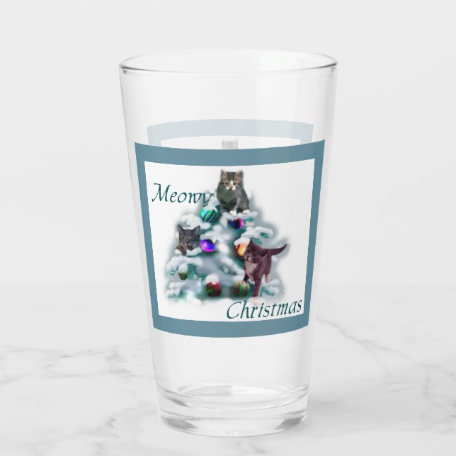 Meowy Christmas Glass (Back)