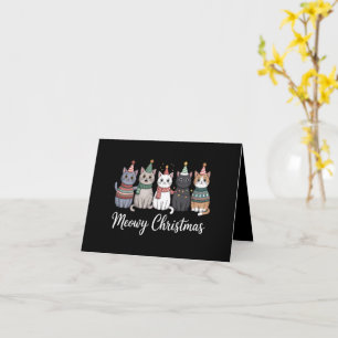 Meowy Christmas Happy Cat Year Cat Lover Xmas Card