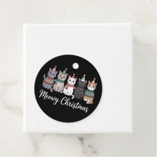 Meowy Christmas Happy Cat Year Cat Lover Xmas Favour Tags