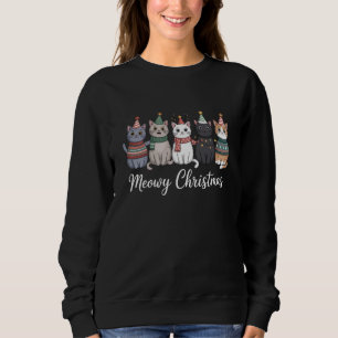 Meowy Christmas Happy Cat Year Cat Lover Xmas Sweatshirt