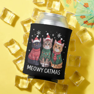 Meowy Christmas Happy Cat Year Cats Lover Gift Can Cooler
