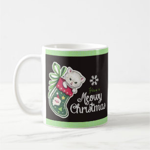 Meowy Christmas Happy Reindeer Coffee Mug