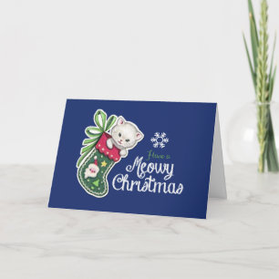 Meowy Christmas Happy Reindeer Greeting Card